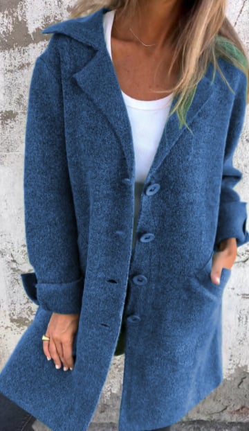 Baylea - Casual Single-Breasted Wool Coat with Lapels