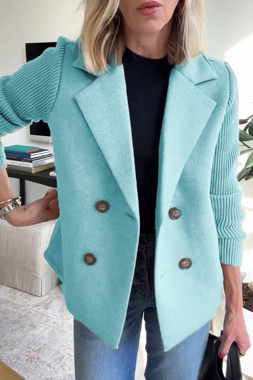 LENORA™ - Chic Knit-Sleeve Blazer