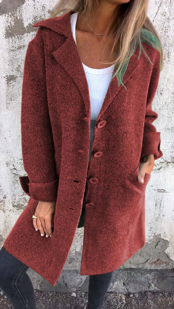 Baylea - Casual Single-Breasted Wool Coat with Lapels