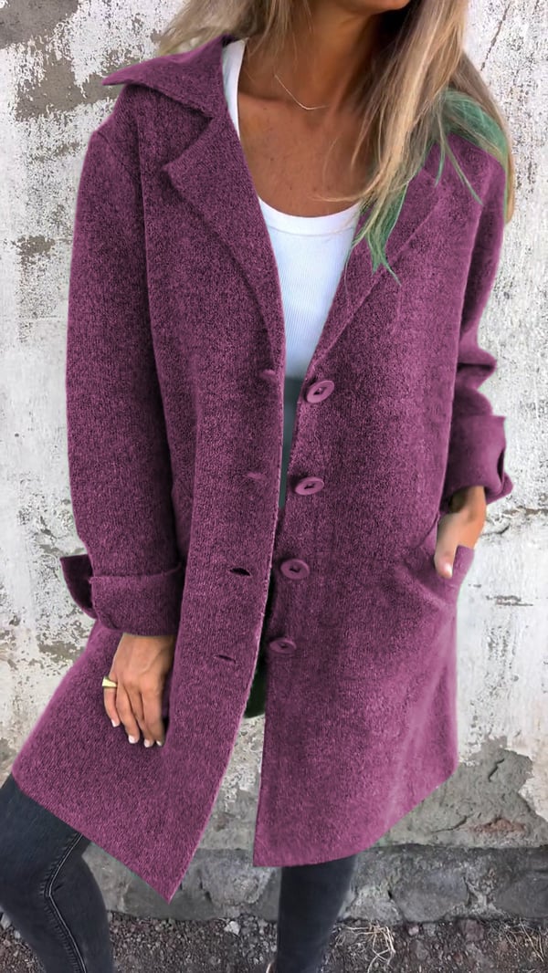 Baylea - Casual Single-Breasted Wool Coat with Lapels