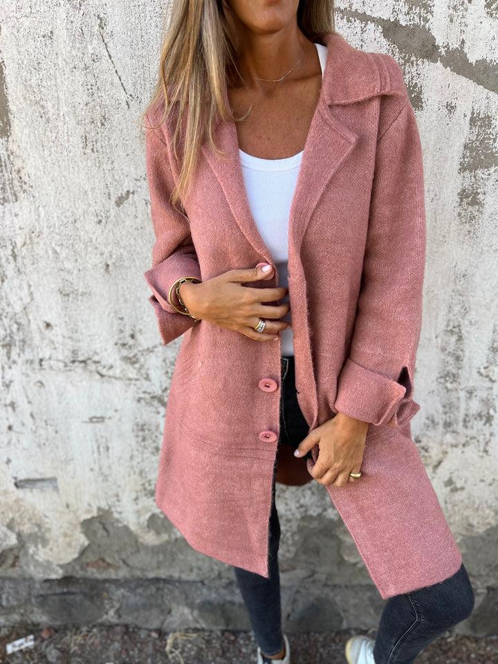 Baylea - Casual Single-Breasted Wool Coat with Lapels